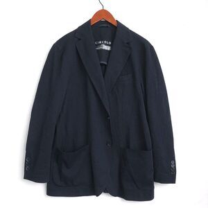 Circolo Mens Travel Blazer Sport Coat Unlined Navy Blue Stretch Cotton 54 / 40US